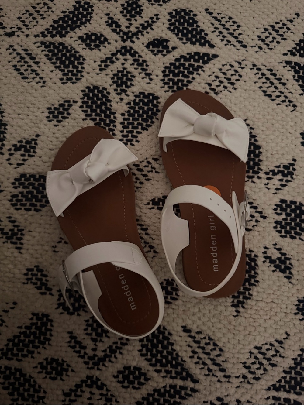 Madden Girl Kids White Bow Strap Sandals